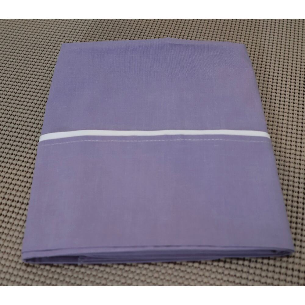 Cannon Pillowcase Queen Lavender White Stripe 50/50 Cotton PolyesterNo Iron
